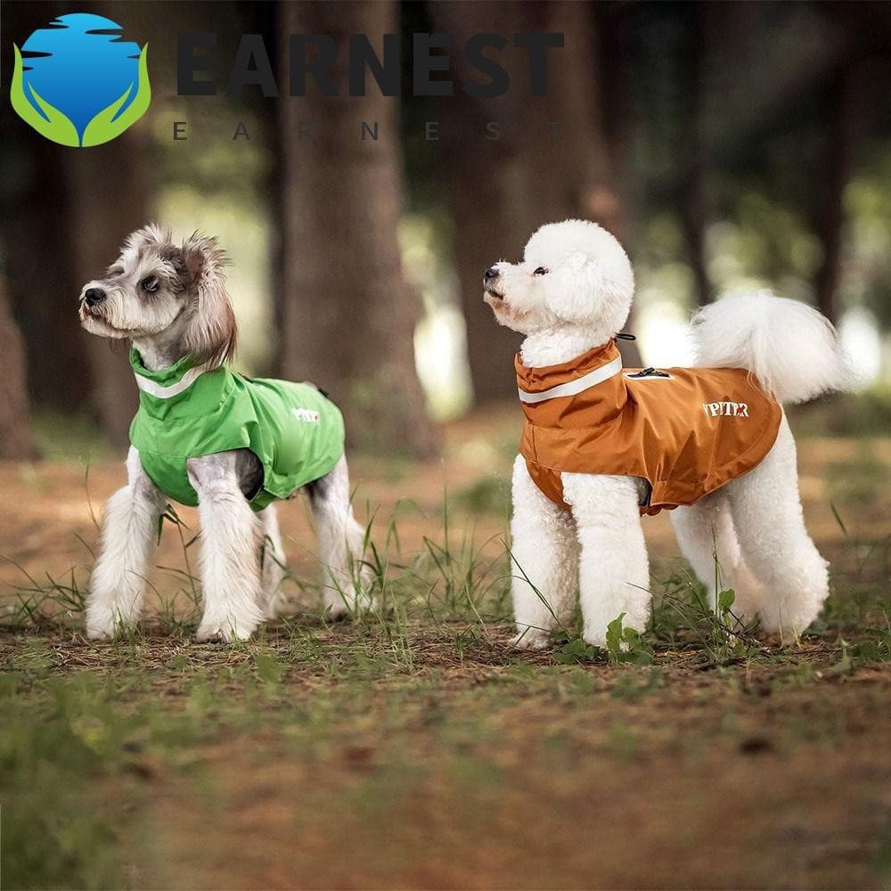 Capa De Chuva Para Cães EARNEST , Com Trela No Peito , Roupas Macias À Prova D'água , Casaco Ajustável