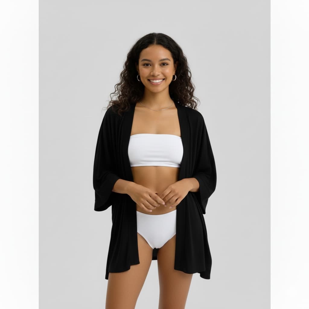 Kimono Longo de Fibra de Bambu caimento perfeito