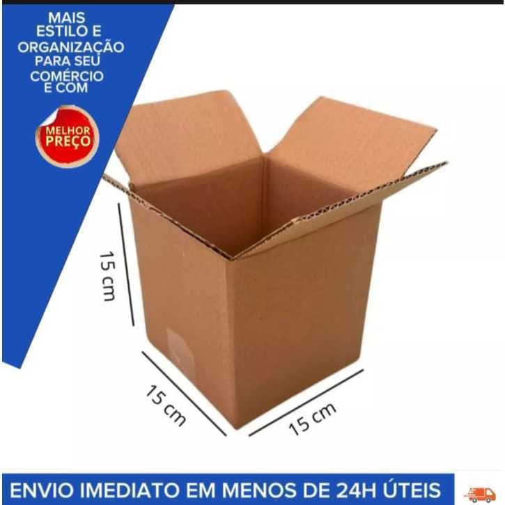 Kit -100 Caixas De Papelão 15x15x15 Sedex Correios Envios E - commerce Quadrada - Envio Imediato