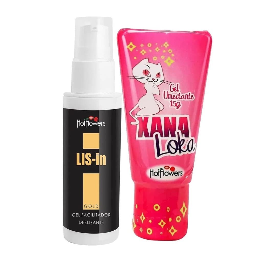 Gel Lubrificante Feminino Xana Loka 15g + Lubrificante Anal LIS-In Hot Flowers SEX SHOP