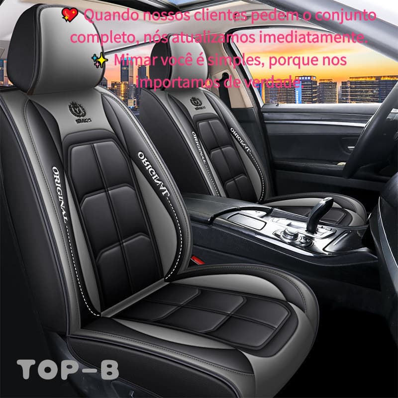 Capa Banco Universal Carro Assento Único | Couro PU Impermeável | Compatível com Airbag | Kit 5 Lugares