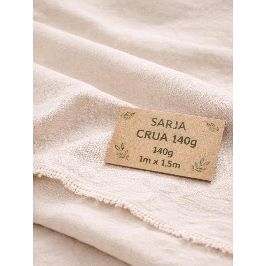 Sarja Crua 140 g/m² Mista Crua 70/30 Natural – Tecido Algodão Resistente Corte 1,00 x 1,50 Metro