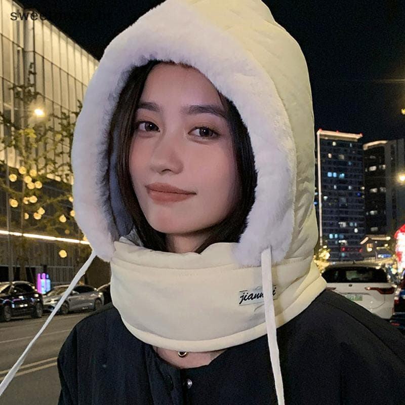 sweetmvzn Cachecol Balaclava Térmico Para Clima Frio , Chapéu À Prova De Vento De Inverno , Pelúcia , Ne Mais Quente , M
