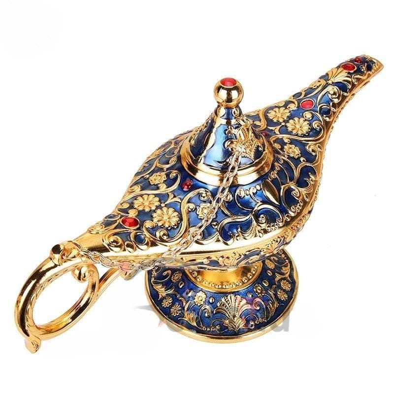 Lâmpada Mágica Aladdin Ornamento Grande Desejo Metal Decoração Casa Relocação Presente