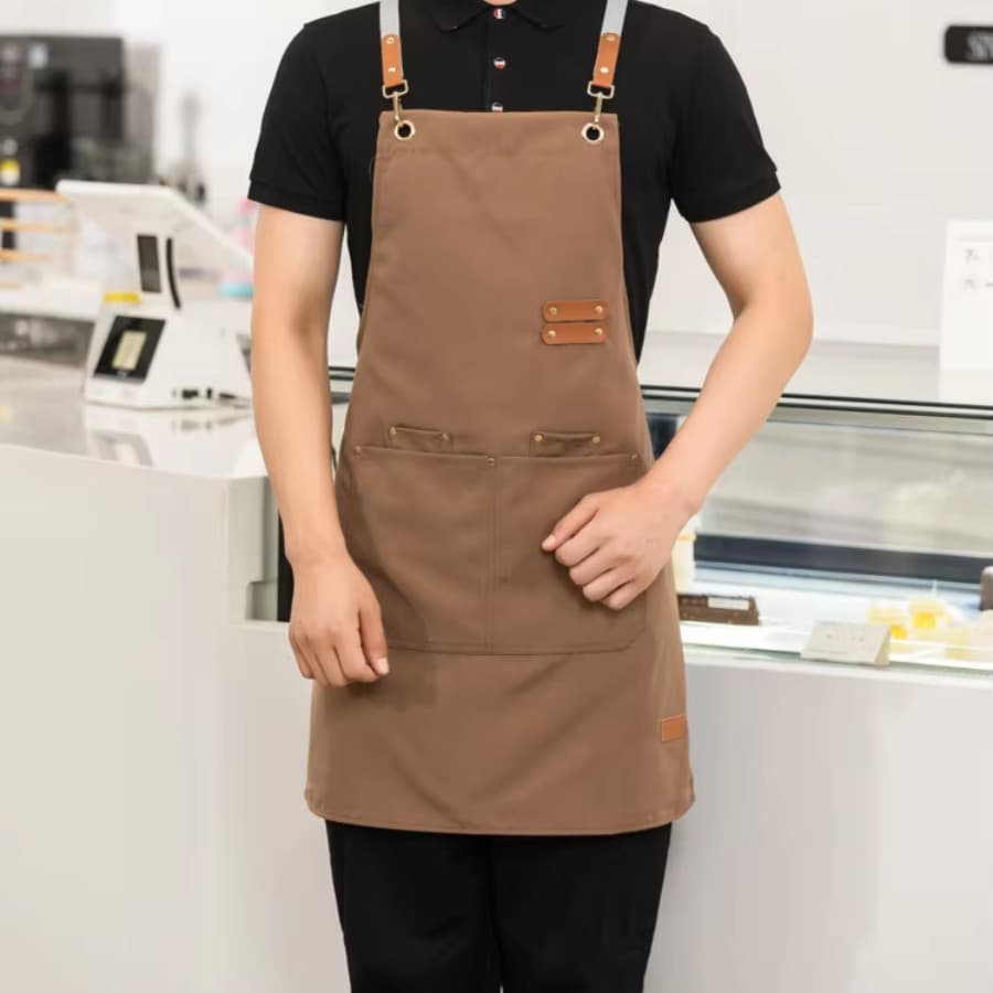 Avental Unissex Cozinha Profissional Dois Bolsos Frontal Ajustável