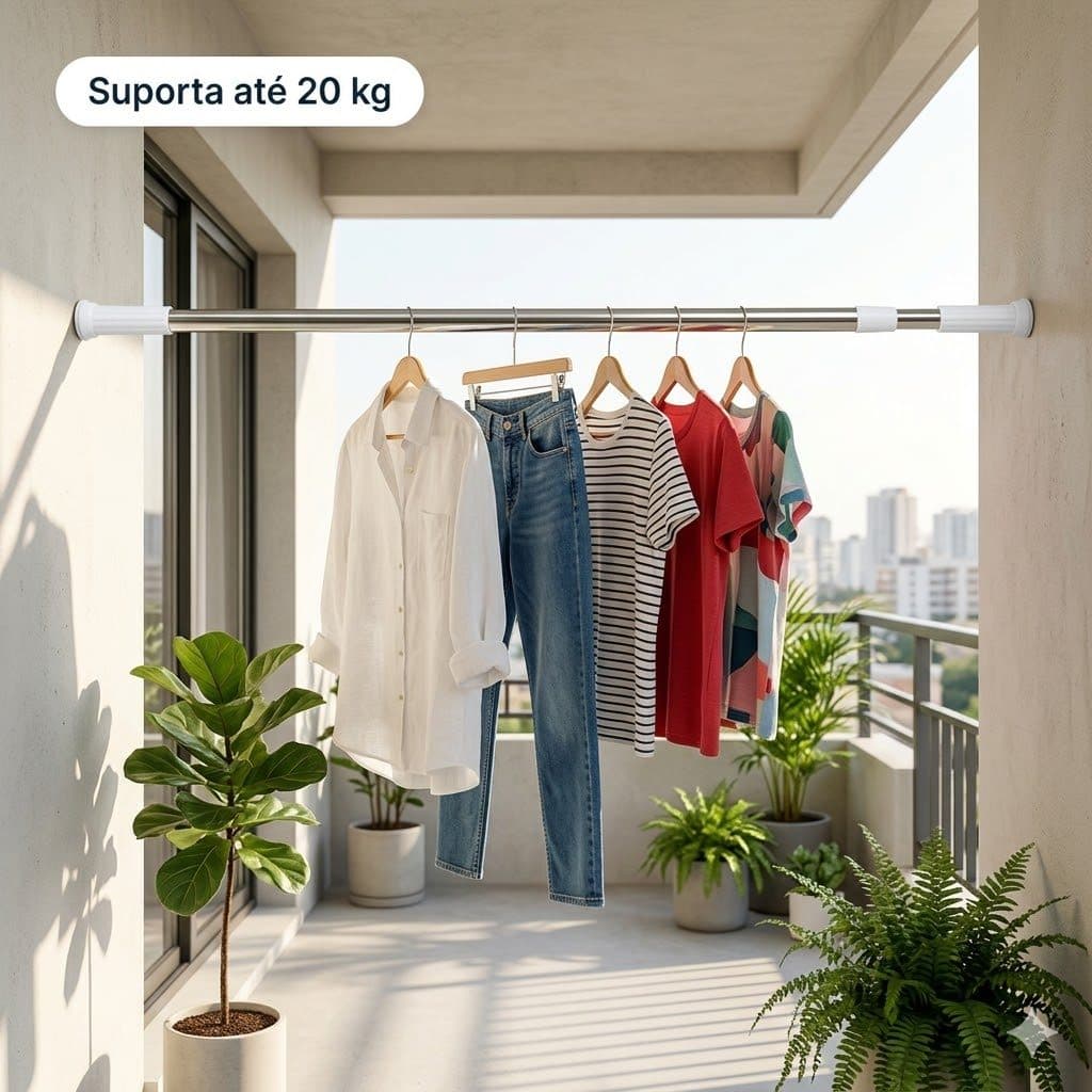 Varão Extensível Sem Furo Box Banheiro Telescópico Inox Reforçado Ajustável Suporte Cortina 70 260cm