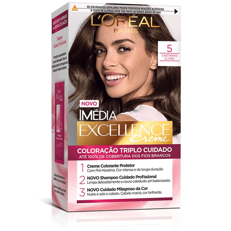 Kit Tintura Imédia Excellence L'Oréal Castanho Claro 5