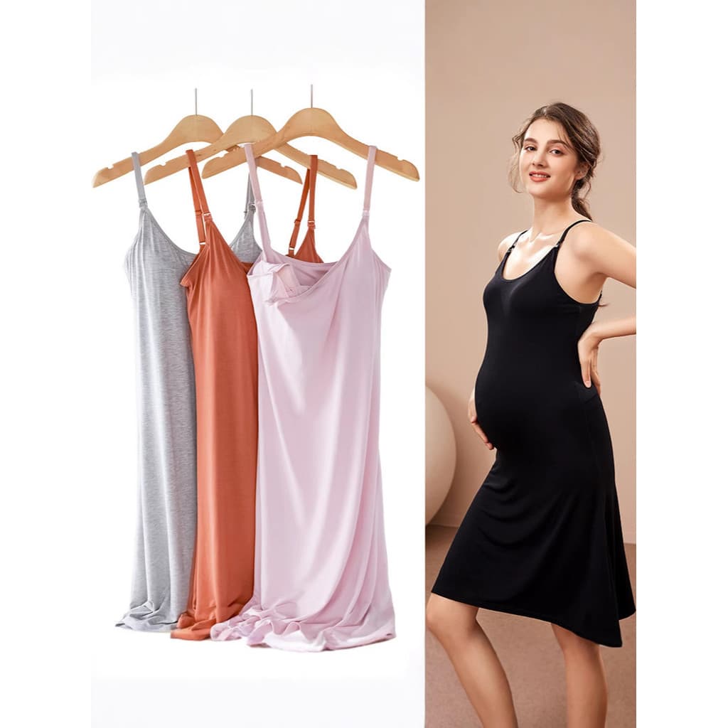 Almofada de amamentação sem fio estilingue saia longa camisa de fundo mulheres grávidas solto saia de amamentação estili