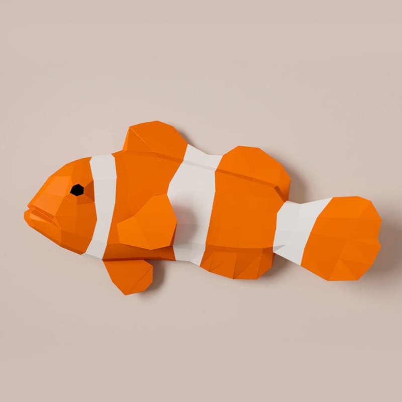 MOMO Molde de papel tridimensional lindo peixe oceano peixe tridimensional parede sala de estar entrada artesanal papel 