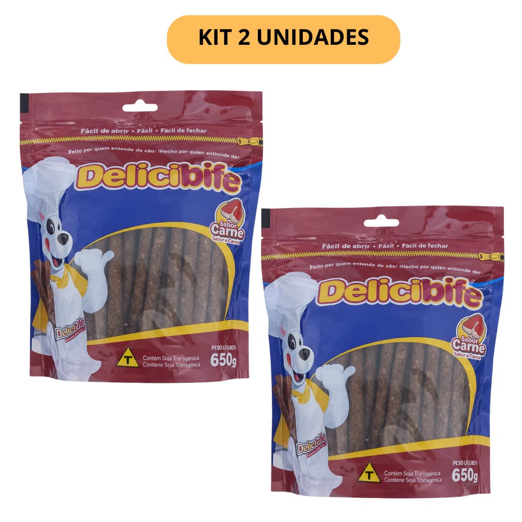 PETISCO CAES MACIO DELICIBIFE CARNE 650G - KIT 2
