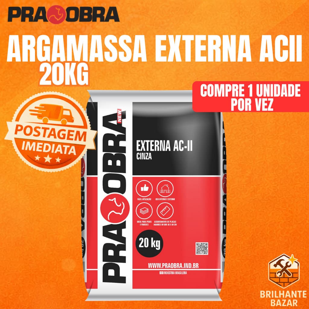 Argamassa ACII Premium Cinza 20kg Externo PraObra