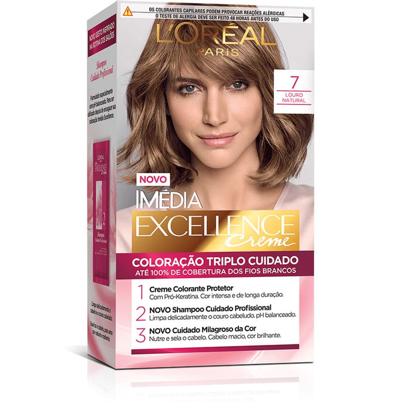 Kit Tintura Imédia Excellence L'Oréal Louro Natural 7 