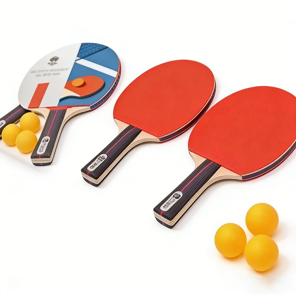 Kit 2 Raquetes de Ping Pong + 3 Bolas - Profissional para Tênis de Mesa e Lazer