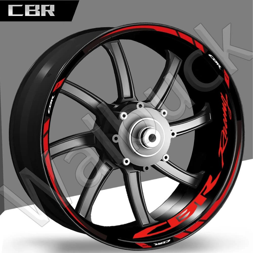 Para CBR 400 600 650R 1000RR 250R 500r CB650F Adesivos De Roda De Motocicleta Aro Hub Listra Decalques Reflexivos Acessó