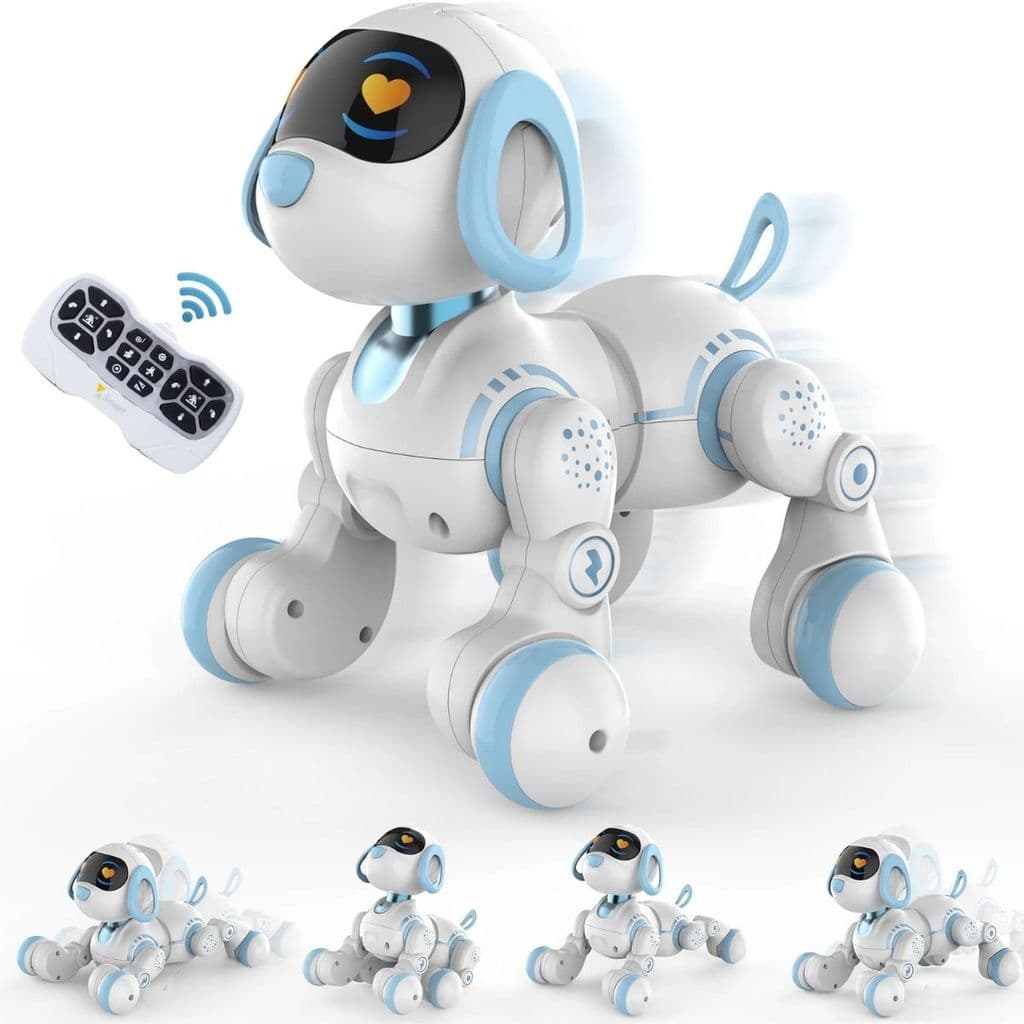 Robô Cachorro De Controle Remoto Infantil Azul Com Led - Castela