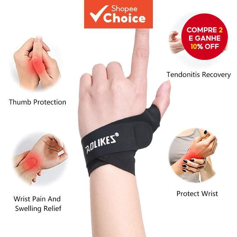 Pulseira De Apoio Do Polegar Ajustável Fractura Da Fratura Túnel Cárpico Esportivo
