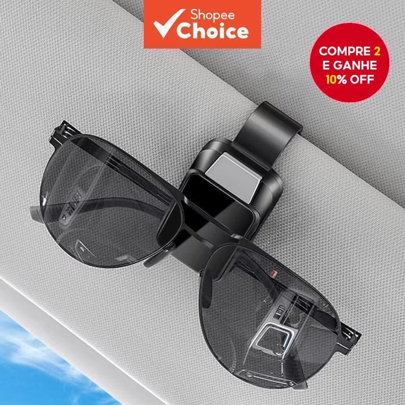  Estilo de vida - Óculos de sol automotivos populares, suporte para viseira solar do carro, organizador de óculos,