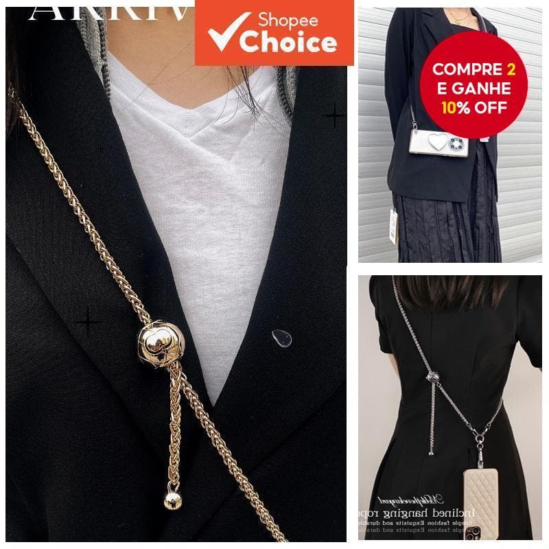 Cordão De Telefone Ajustável De 1 Unidade-Corrente Crossbody Longa Com Pingente Decorativo , Removível E Expansível