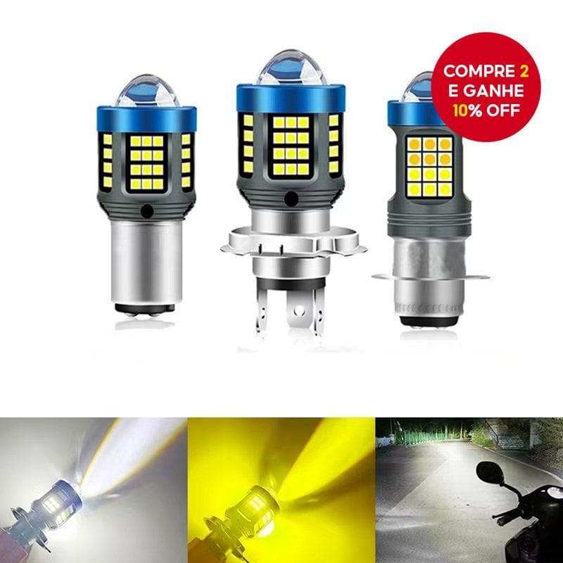 Mini Luz De Condução Para Motocicletas-Farol M5 T19 P15D H4 H6 DC12V-60V 12000LM Branco E Amarelo