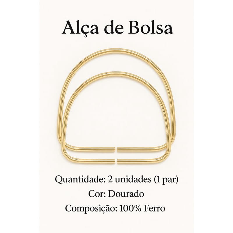Alça de Metal para bolsa 12.5cm 1 Par