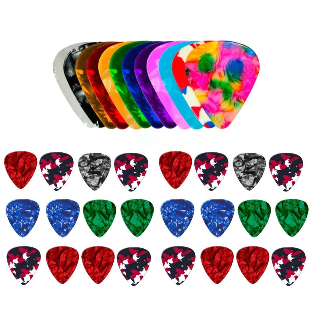 Kit 10 Palhetas Celuloide para Guitarra Baixo Cavaco Ukulele Medida Media