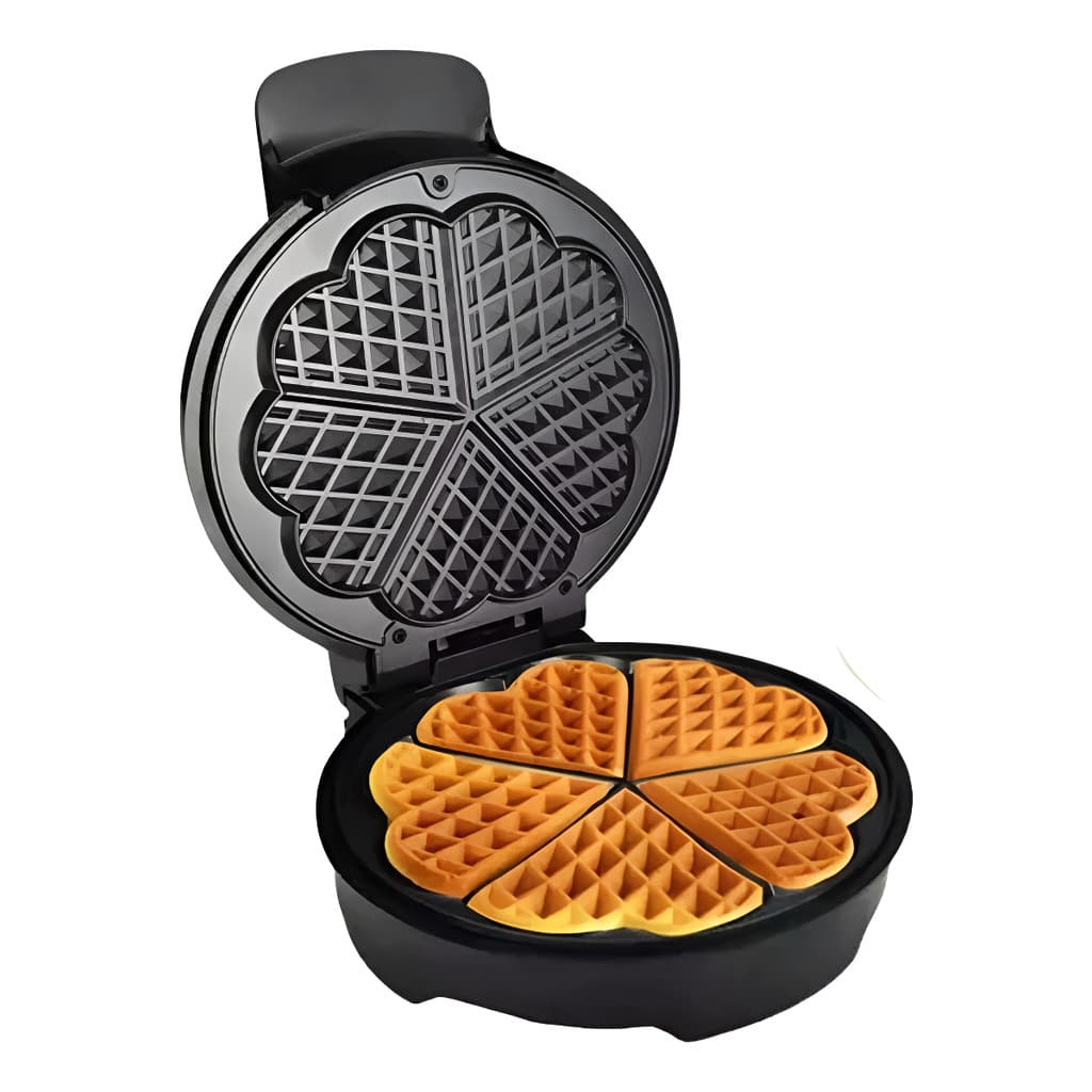 Máquina De Fazer Waffle Panqueca BAK 800W 127V Chapa Antiaderente Preta