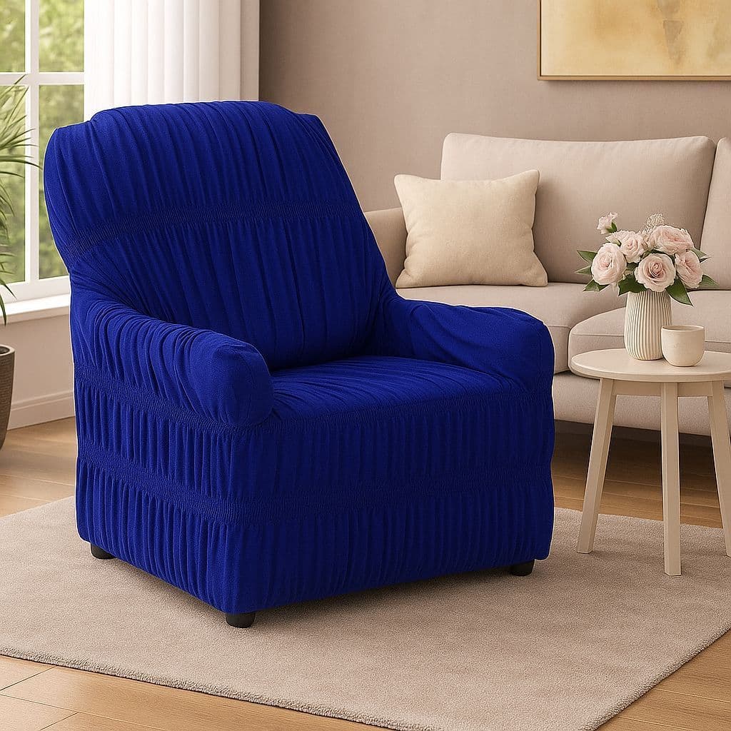 CAPA PARA SOFÁ/POLTRONA DO PAPAI DE 1 LUGAR ELASTICADA EM MALHA/HELANCA 100% POLIÉSTER