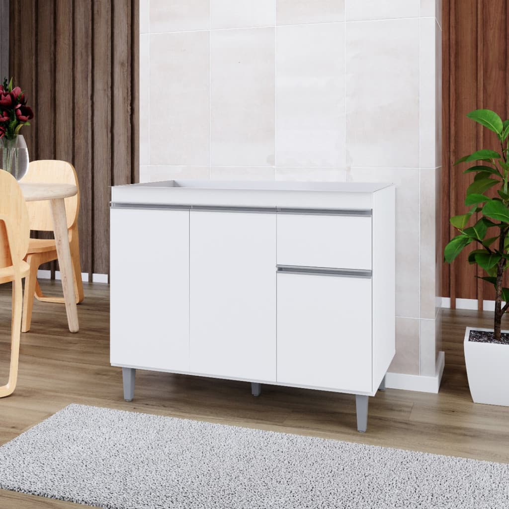 Balcão Gabinete Para Pia 2 Portas Popin 100 cm Sem Tampo