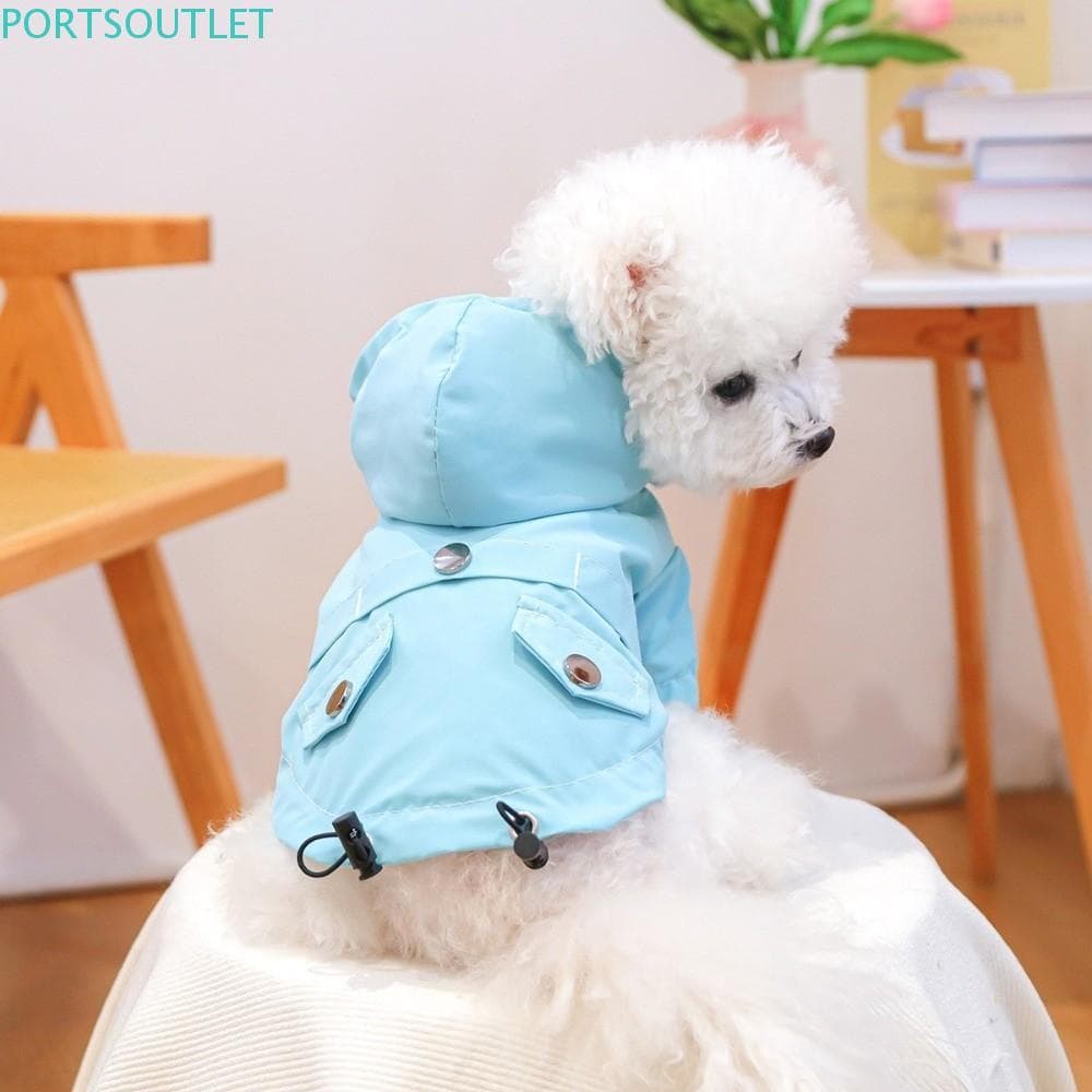 Capa De Chuva Com Capuz Para Cachorro PORTSOUTLET , Roupas Impermeáveis Cães De Duas Pernas À Prova De Vento , Jaqueta A