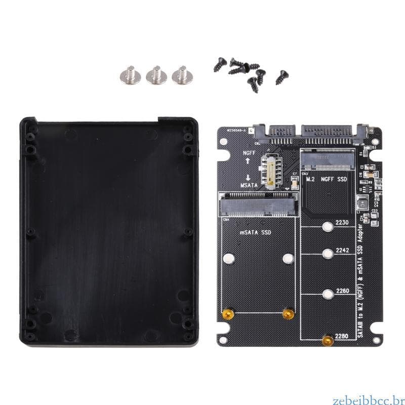 zebeibbcbr MSATA Para M 2 A Sata3 2 5 SSD Gabinete Placa Adaptadora Disco Rígido
