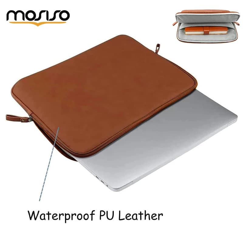 MOSISO Bolsa Para Laptop De 13 A 16 Polegadas MacBook Air 13 15 Pro 16 14 Acolchoada De Couro PU À Prova D'água Caso Bus