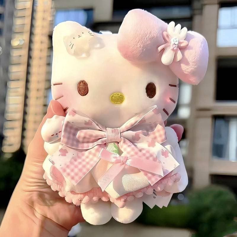 [New] Pink Cherry Blossom Ring Nougat Pastry Kitty Handbag Pendant Sweet Cute Doll Keychain Ornaments 5mqI