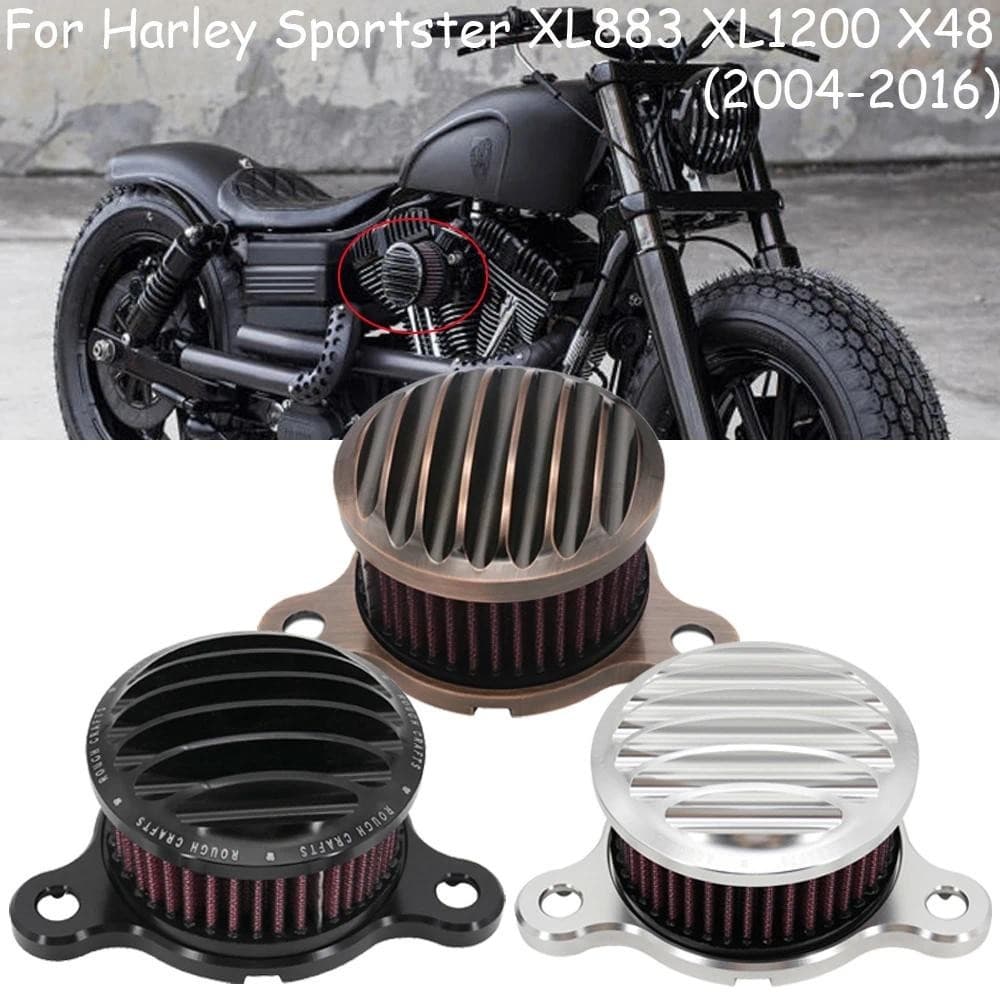 Filtro De Ar Preto Para Motocicleta , Sistema De Limpeza Sportster XL Ferro 883 XL1200 48 72 2004-2014 a air moto