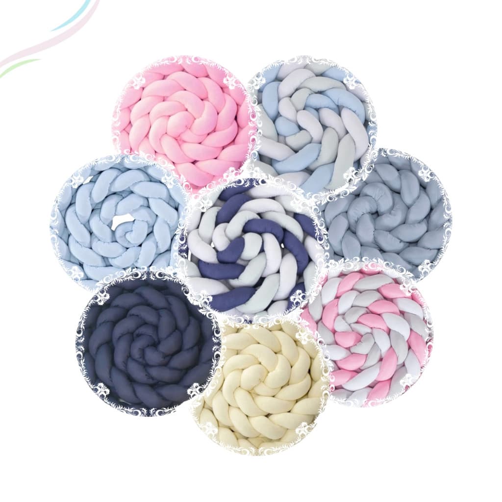 Trança Protetor De Berço e Cama Montessoriana 4 M Fibra De Silicone Segurança e Conforto Bebê  Menina e Menino Percal