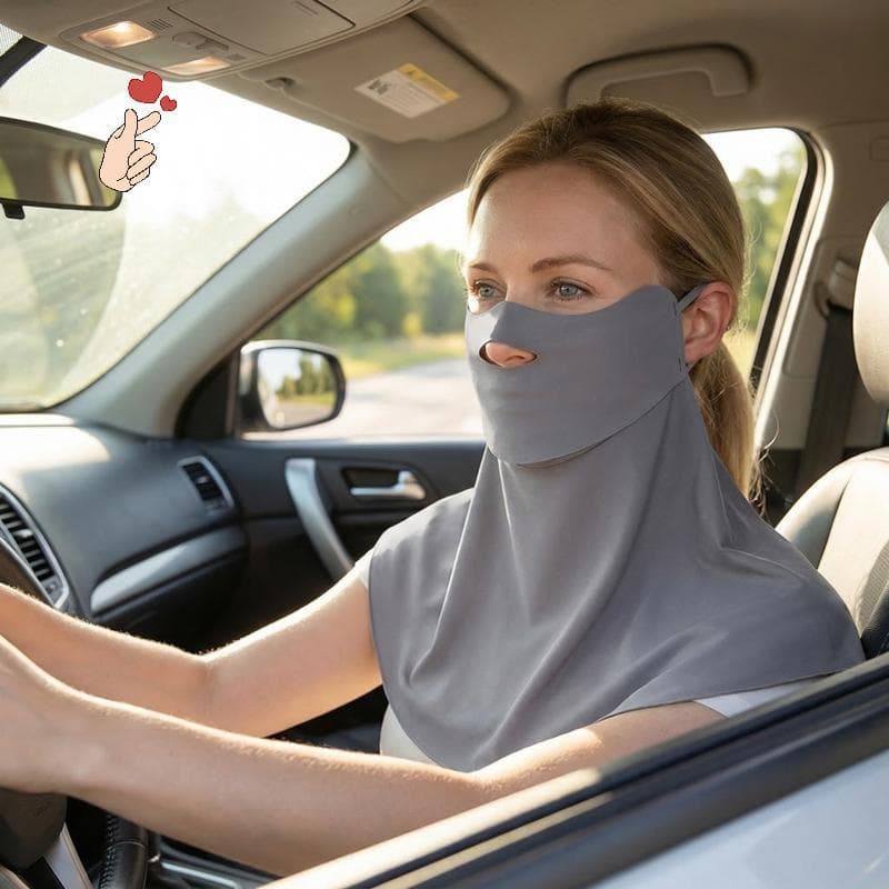 [PEBR] Máscara Facial Completa De Seda Gelada Proteção Solar Respirável Anti-UV Verão Feminino Rosto Gini Esporte Ao Ar 