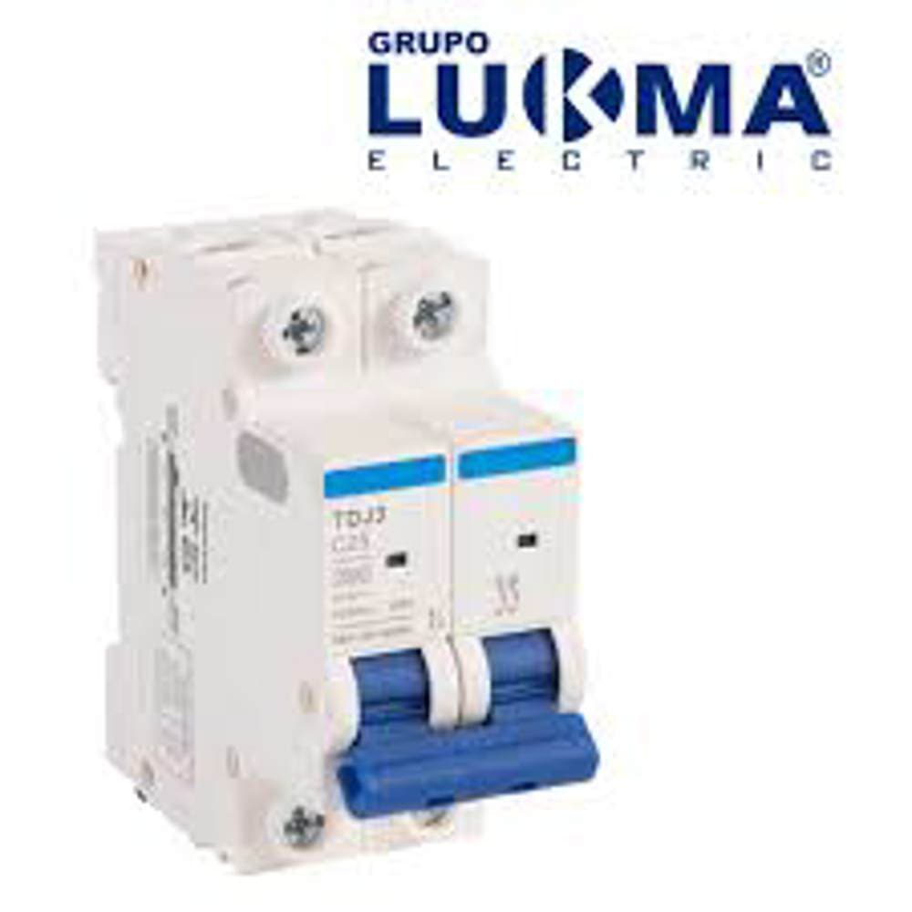 Disjuntor Bipolar Lukma Curva C 10A 16A 20A 25A 32A 40A 50A 63A