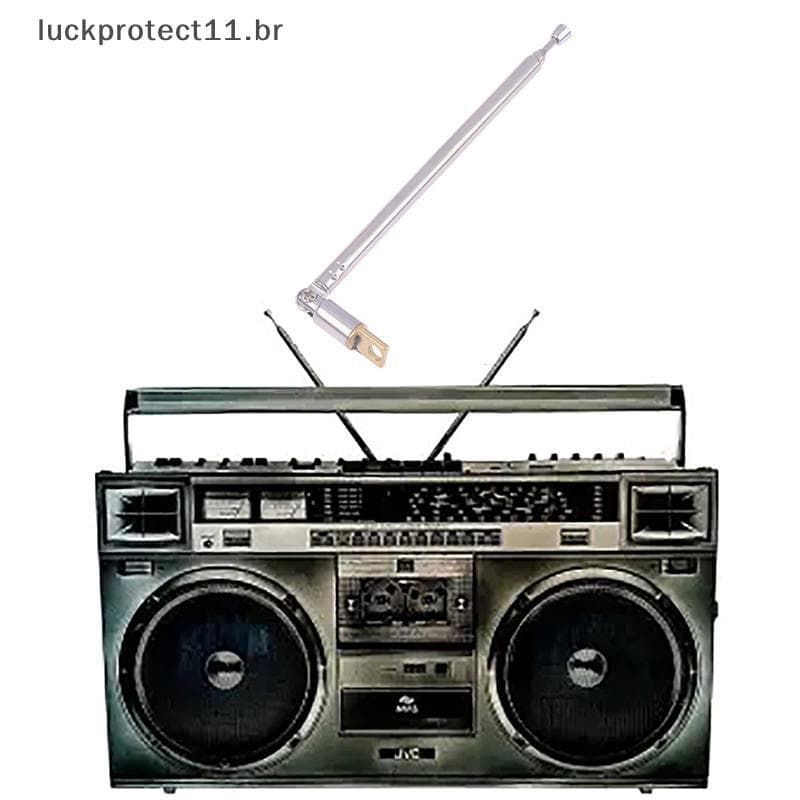 LTBR 1 Peça 4 Seções Telescópica De Aço Inoxidável AM FM Antena De Rádio Cabeça Universal Alto-Falante Haste De Tração ~