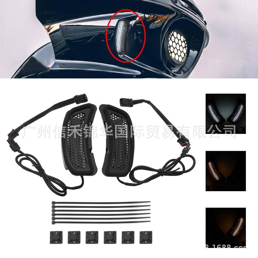 Adequado para Harley Soft Tail Loway ST capô modificado LED luzes diurnas 2022-24 sinais de volta de ventilação