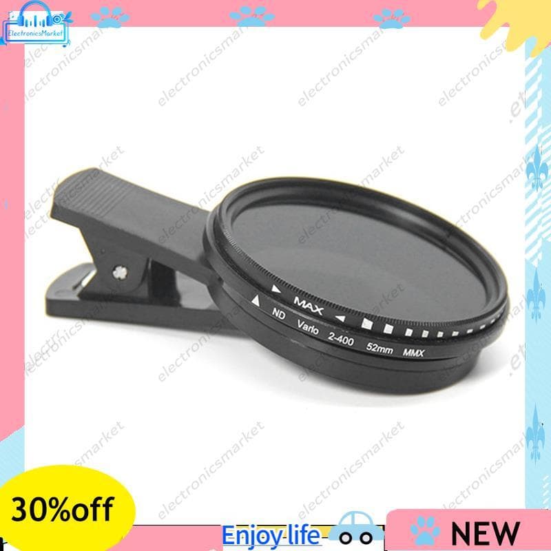 Filtro ND De Telefone De 52mm ND2 A ND400 , De Densidade Neutra Variável Com Clipe Para Câmera Inteligente Móvel