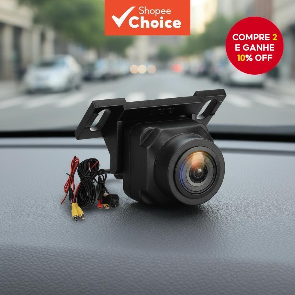  Câmera traseira de visão noturna HD à prova d'água 170° para carro com dupla finalidade (AHD/CVBS) e lente olho de