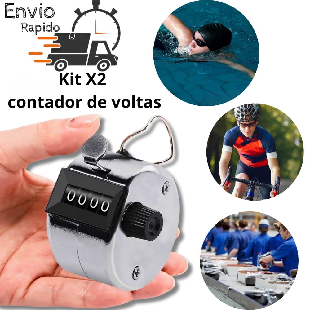 kit contador de voltas portátil analógico numérico Portaria Indústrias conta batidas natação industrial