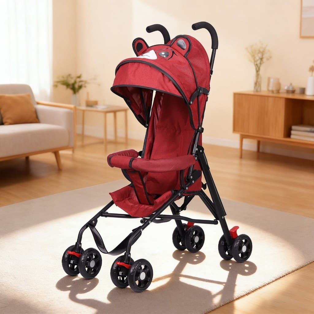 Carrinho de Bebê Leve e Pregável - Estilo Guarda-Chuva com Design Cartoon, Perfeito para Passeios