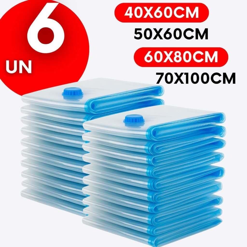 Kit 10 Saco À Vácuo 50X60 Bomba Manual Organização De Roupas Guarda Roupas Mala Viagem