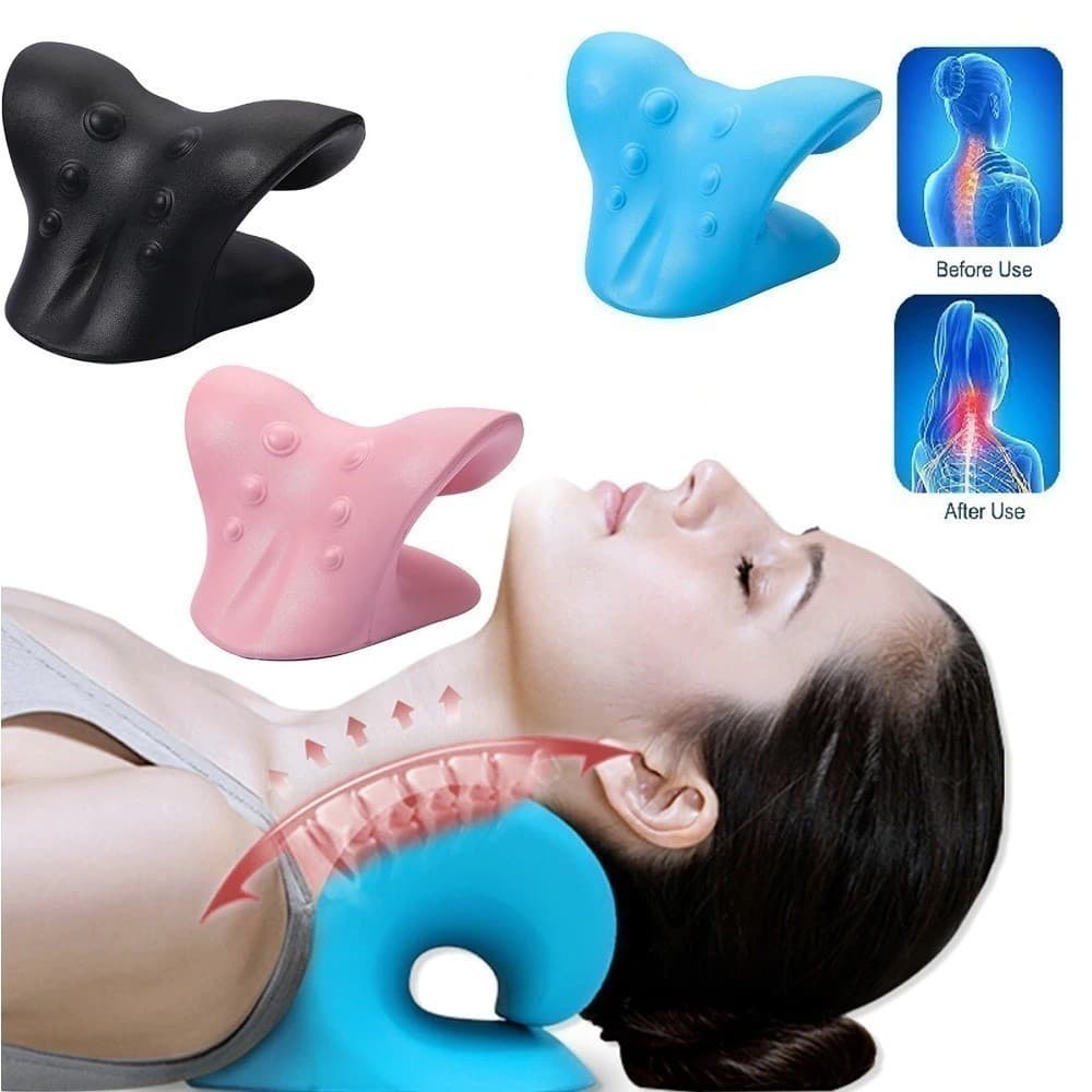 Travesseiro Cervical Alongador Esticador Tração Massagem Relaxador Ombros E Pescoço
