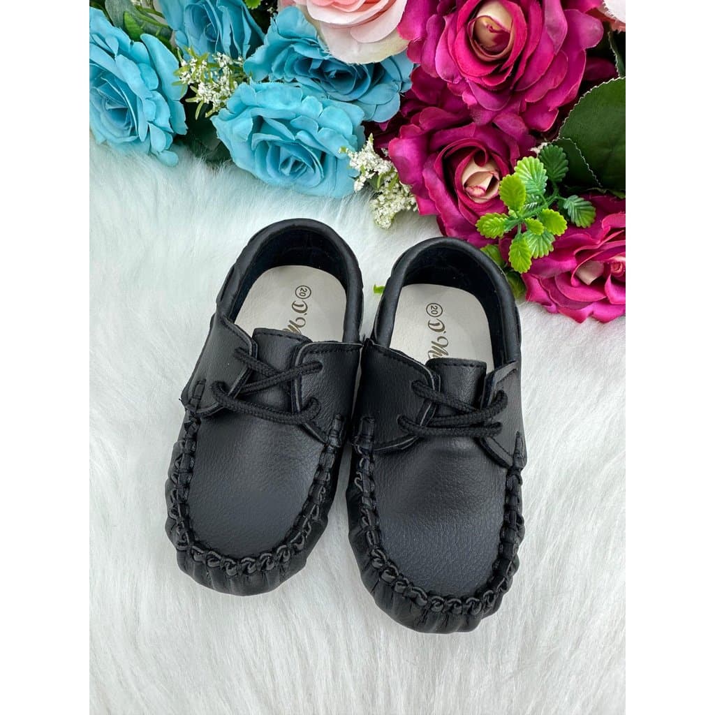 Calçado Mocassim D Milan Preto Cadarço Infantil