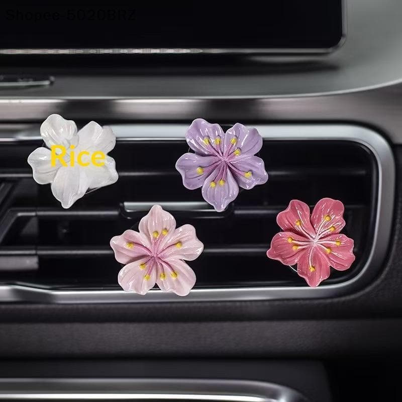 [THEBR] 2 Peças De Clipe De Perfume Para Carro , Decorações De Saída De Ar De Flores , Condicionado De Ventilação , Aces