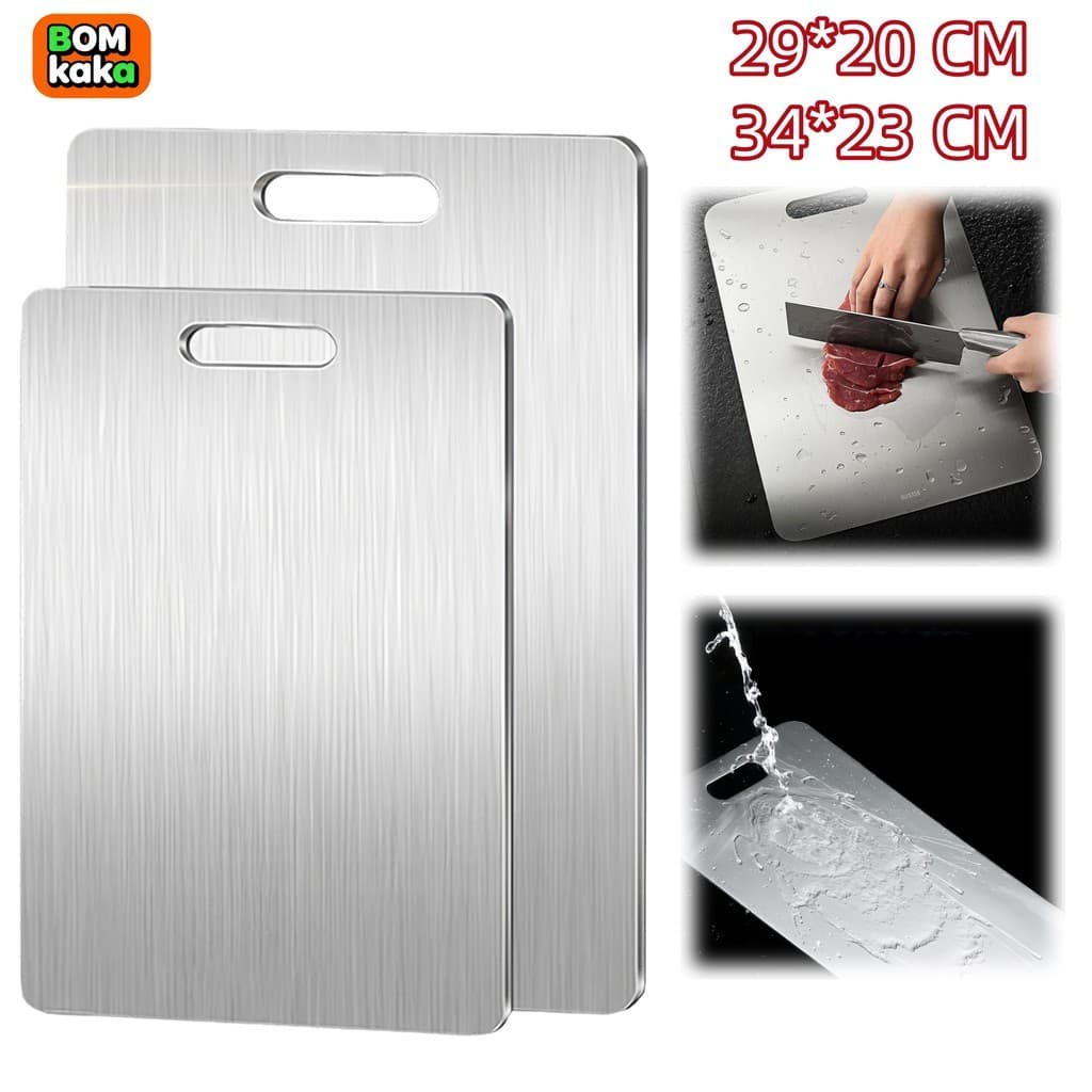 Tábua de Corte Aço Inox 34cm ou 29cm – Antiaderente, Anti-mofo e Antibacteriana