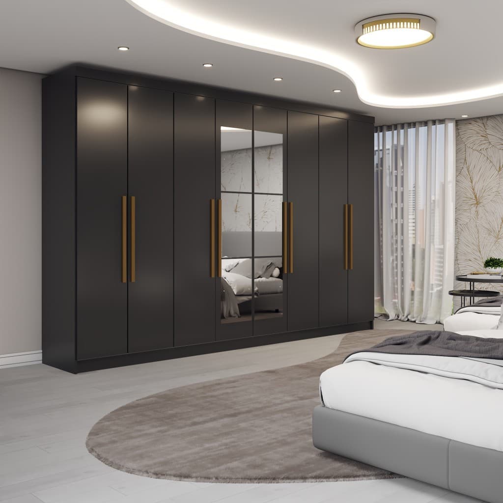 Guarda-Roupa Casal Odisseia 8 Portas 4 Gavetas com Espelho