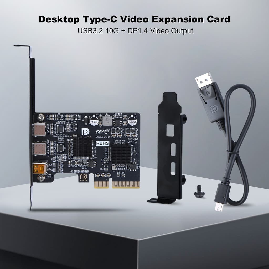 USB 3.1 10 Gbps Gen 2 Expandir Card Riser ASM3142 Controlador Dual-C Porta Docking Station Suporta Vídeo DP [covdes.br]