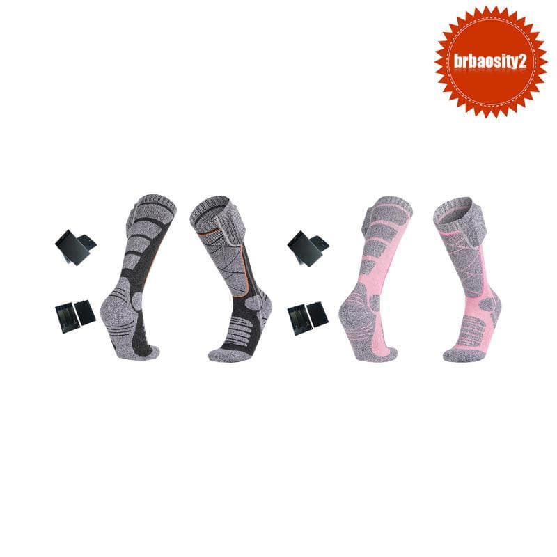 [Brbaosity2] Meias Aquecidas Térmicas Unissex Aquecedores De Botas De Algodão Até O Joelho Para Esportes De Neve Ativida